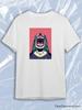 TeeSensation White Crew Neck Short Sleeve T-Shirt with Psychedelic Screaming Face Pop Art Print