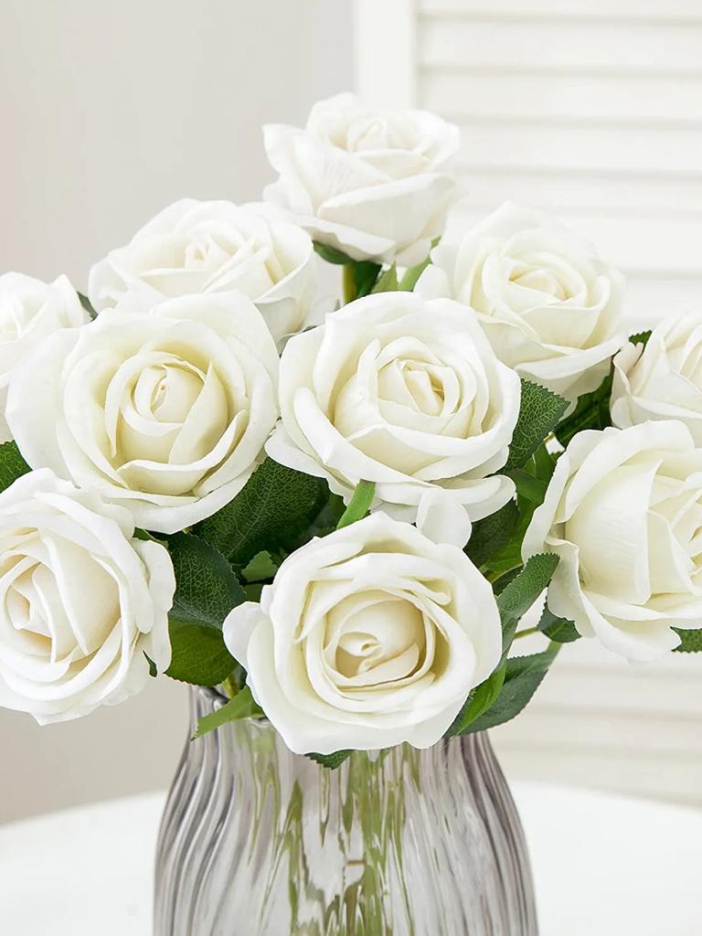 Künstliche Blumen Haus Valentinstag Hochzeit Dekoration Wohnzimmer Einrichtung DIY Vase für Haushaltsprodukte Getrocknete Rosen Strauß