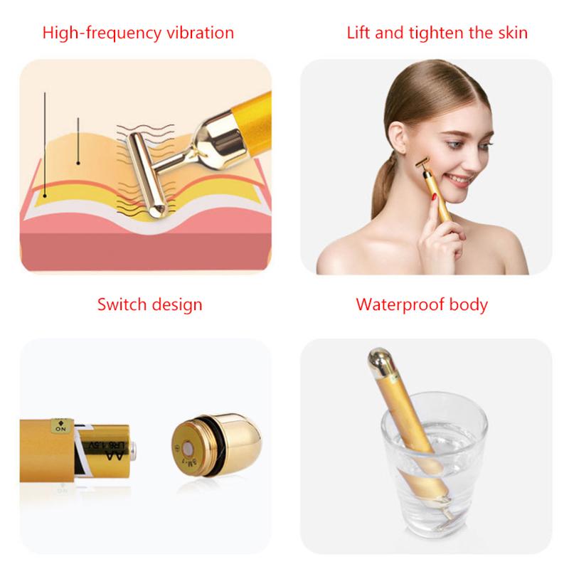 T Beauty Roller Energy Roller Electric Face-Lifting Facial Massage Beauty Tools Waterproof Face Care Meridian Massage Stick