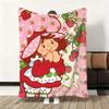 Cartoon S-Strawberry Shortcake Throw Soft Flannel Blanket Warm Knee Skin-Friendly Throw For Sofa Office Bed Winter Oversize