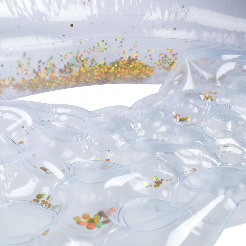 Durable Inflatable Pool Float Cushion Bed Mattresses Summer Water Toy with Gold Paillette