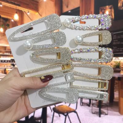 Luxury Full Crystal Hair Clip For Women  Korean Square Hairpins Geometric Hair Barrettes Girl Hair Accessories Hairgrip