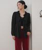 OPENING SUNSHINE Ruffle Stripe Pintuck Cotton Blouse Black
