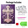 Pearl Painting Set 5D Pearl Mosaic Art Style Religious Cross Flower Theme Home Wall Decoration.