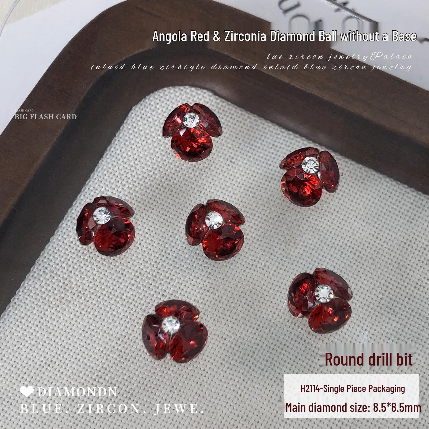 

Anke La Red Zirconia Rhinestone Cherry Red Nail Art Decorations - Super Sparkly Finished Rhinestone Balls Accessories