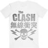 Maglietta ufficiale da uomo unisex bianca di The Clash Skull & Crossbones