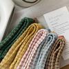 5 Pairs Women's Mid-tube Socks Sweet and Versatile Small Plaid Women's Pure Cotton Mid-waist Socks Japanese Retro Spring and Autumn Women's Socks