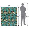 JQ Licensing Jl-Jp-Jq Silky Tiki Flower Fishing Supersoft Blanket