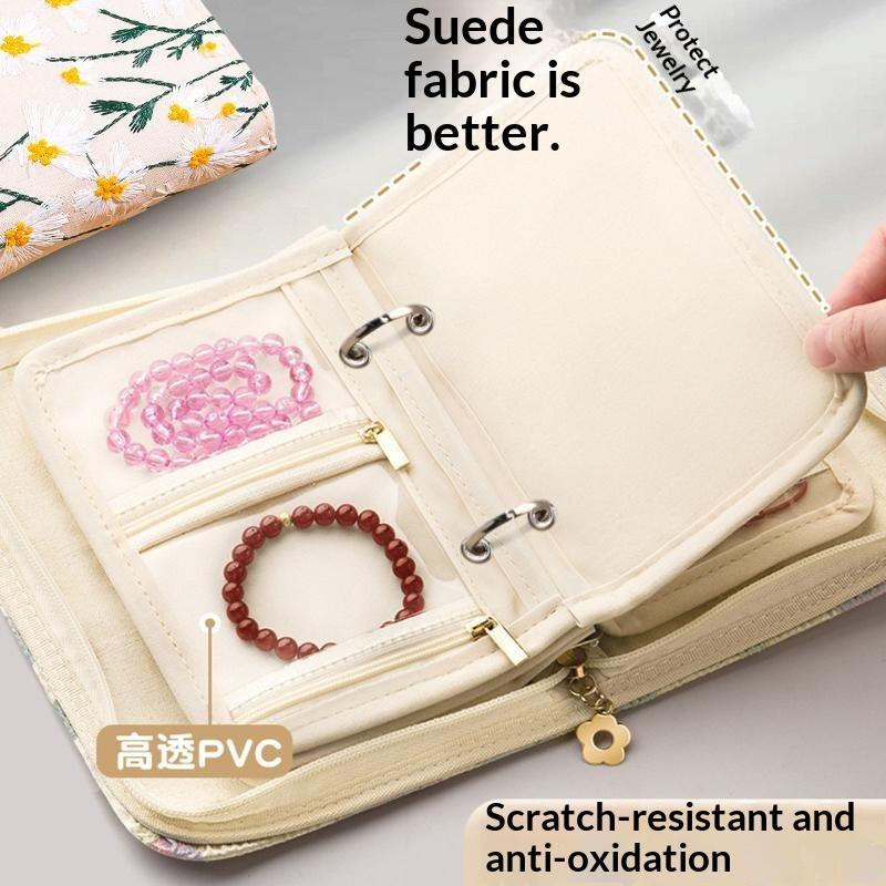 Transparent Jewelry Storage Book with Zipper Clear Pockets Thickened PVC Jewelry Holder Prevents Jewelry from Tangling Damage