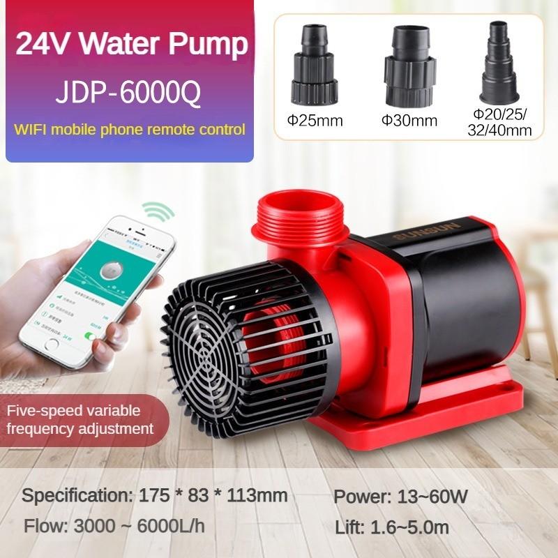 Bomba Submersível Silenciosa de Frequência Variável para Aquário 24V Bomba de Circulação Ajustável Bomba de Filtragem Específica para Aquário