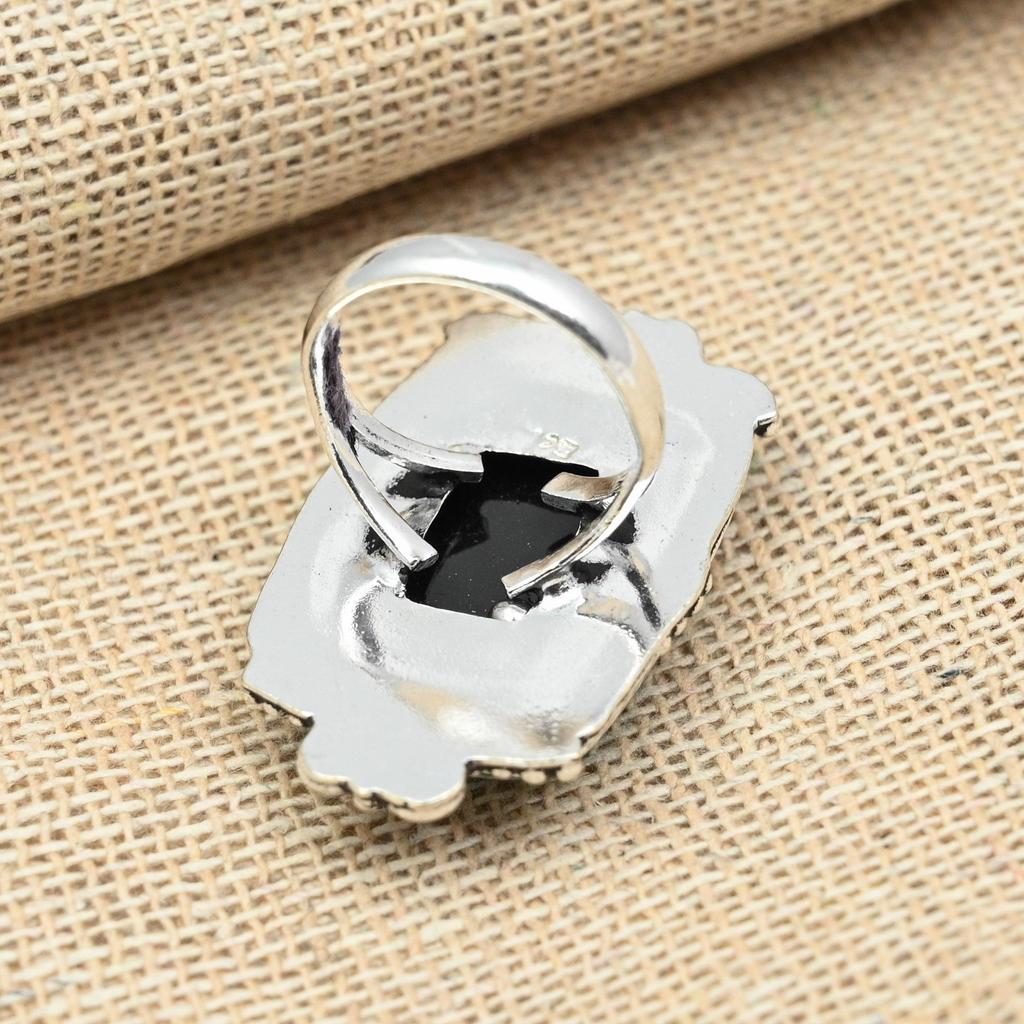 Blue Triplet Opal Gemstone 925 Sterling Silver Beautiful Ring Handmade Jewelry