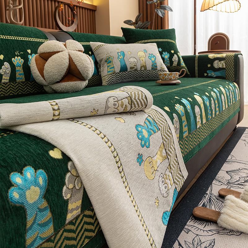 New Sofa Cushion Non-Slip Premium Seat Cushion French Cartoon Universal In All Seasons Simple Modern Sofa Cover Towel