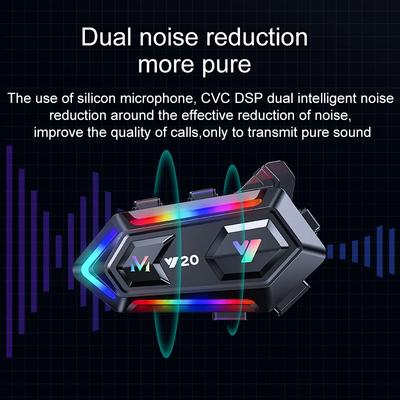 Y20 Bluetooth 5.3 Motorcycle Helmet Headset 1000Mah Super Long Standby Wireless Hands-free Waterproof Motorbike Earphone