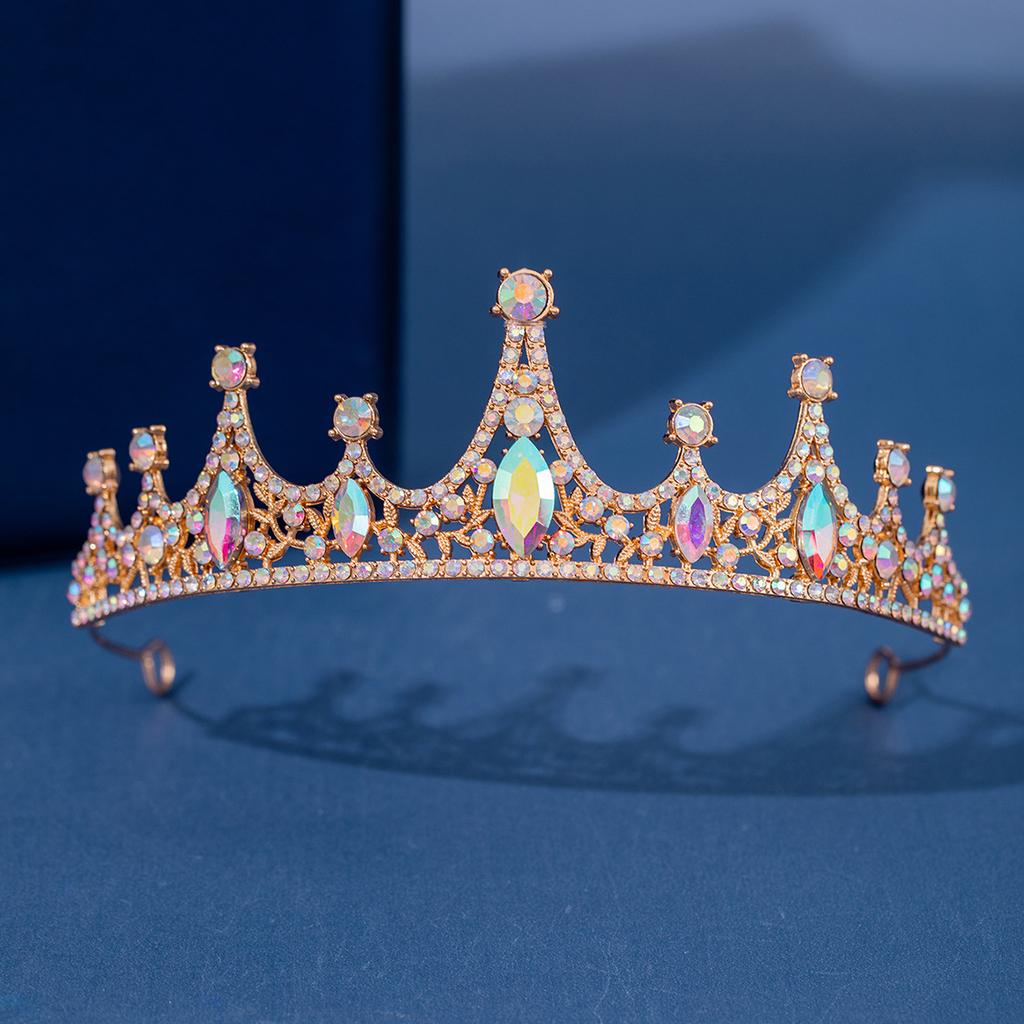 Alloy Rhinestone Crown Headwear European and American Bride Hair Band Wedding Accessories Photography Photo Coil Hair Crown and Hair Accessory