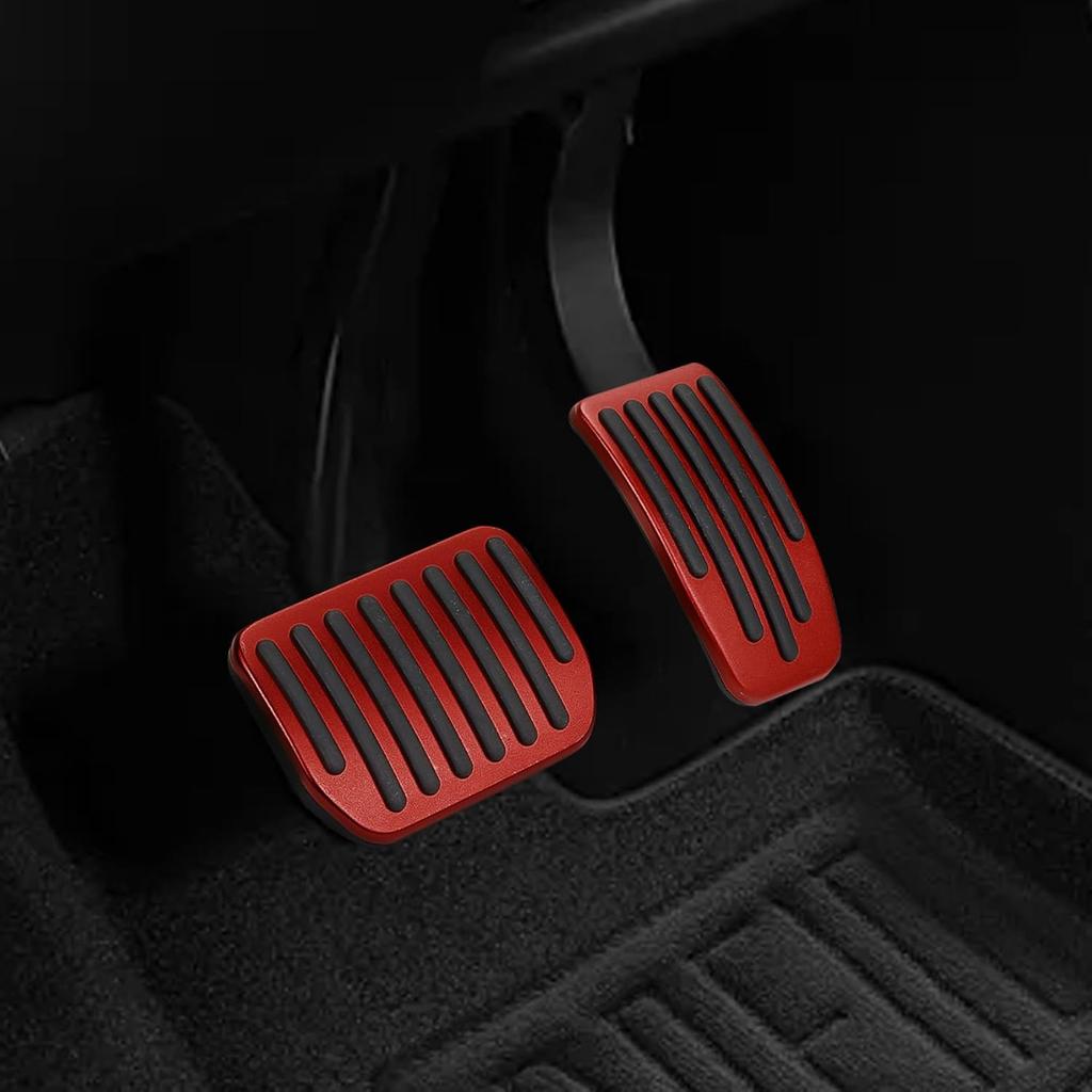 Foot Pedal Pads Set, Auto Aluminum Pedal Covers, Non-Slip Performance Accessories Pedal Covers, Car Accessories Brake & Accelerator Pedal Covers Fits