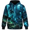 Halloween Women's Hoodie Spooky Graphic Pullover Occult Fantasy Dark Streetwear Pumpkin Ghost Witch Magic Skeleton Cyber Horror Unisex