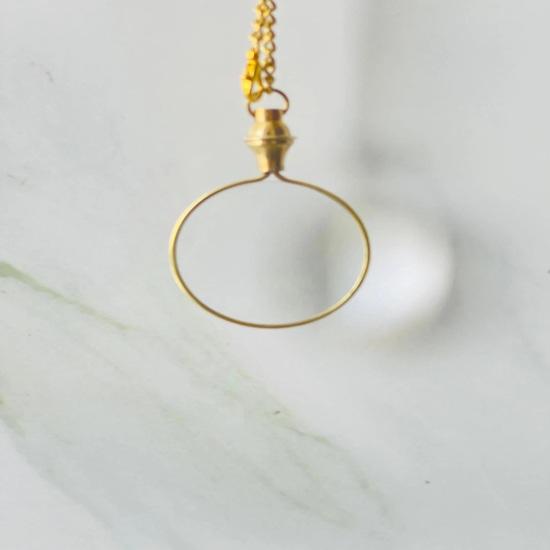 Solid Brass Magnifying Glass Pendant Miniature Steampunk Charm Birthday, Anniversary, Wedding Gift