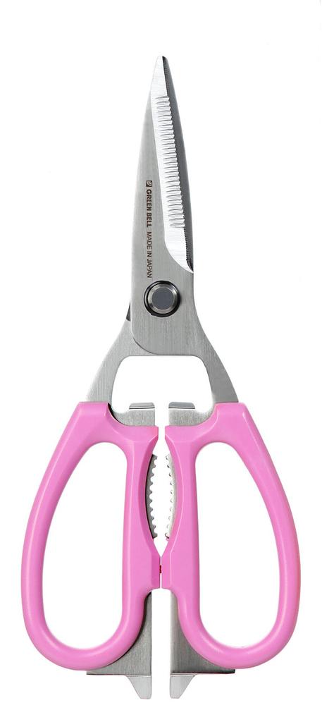 Green Bell Stainless Steel Cooking Pink Scissors, G-2005