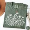 Comfort Colors® Wildflower Botanical Shirt, Cottagecore Aesthetic Tee, Boho Floral T-Shirt, Nature Lover Gift, Garden Graphic Top