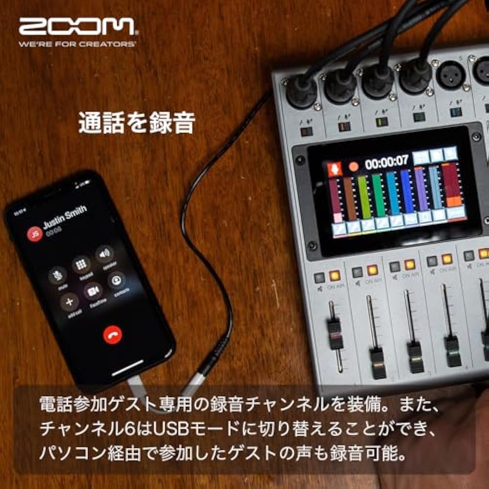 Zoom Zoom Podcast Recorder, MTR, 6 Channel Input, P8, Touch Panel Operation, Mix/Edit/Distributio...