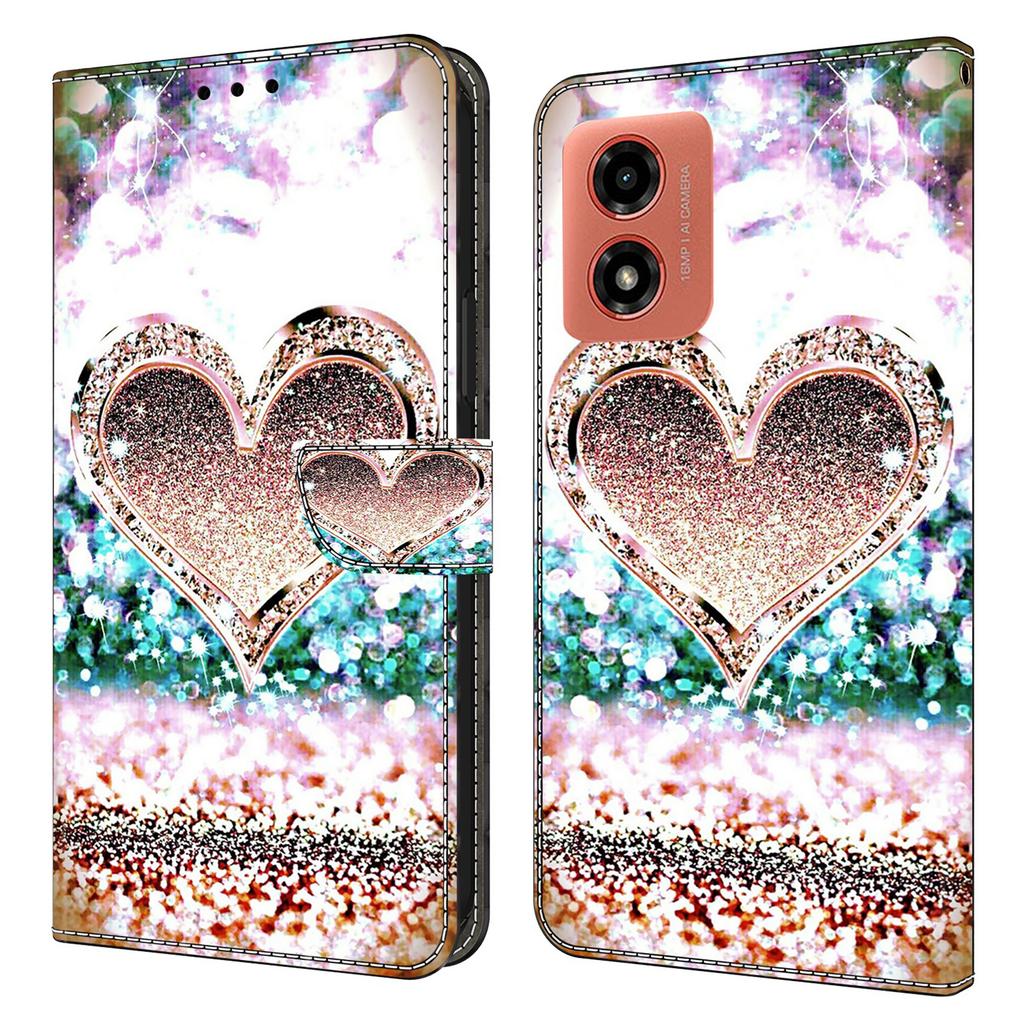 For Motorola Moto E14 4G/G04 4G/G04s 4G/G24 4G Cover 3D Pattern Printing Wallet Leather Phone Case