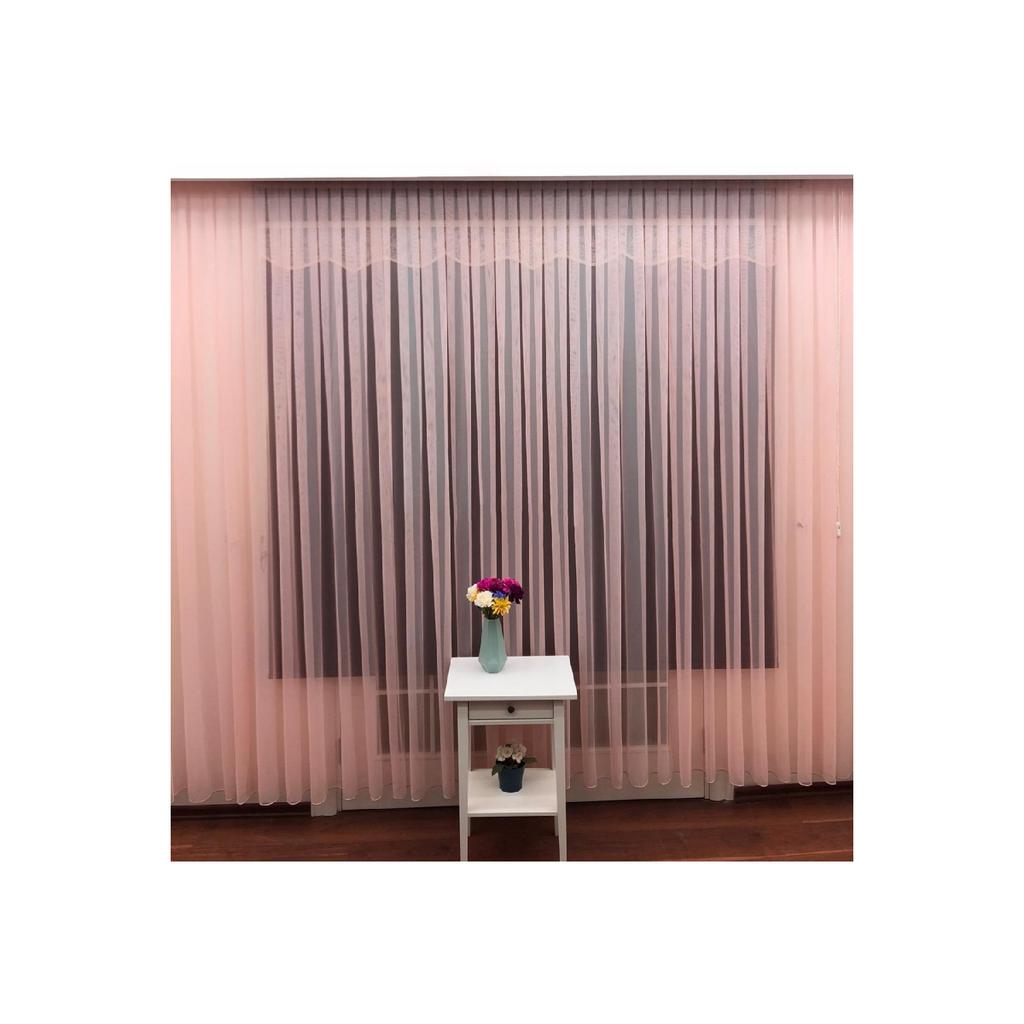 Crown Powder Einfarbiger Tüllvorhang, 1/3 häufiger Flor, einflügelig