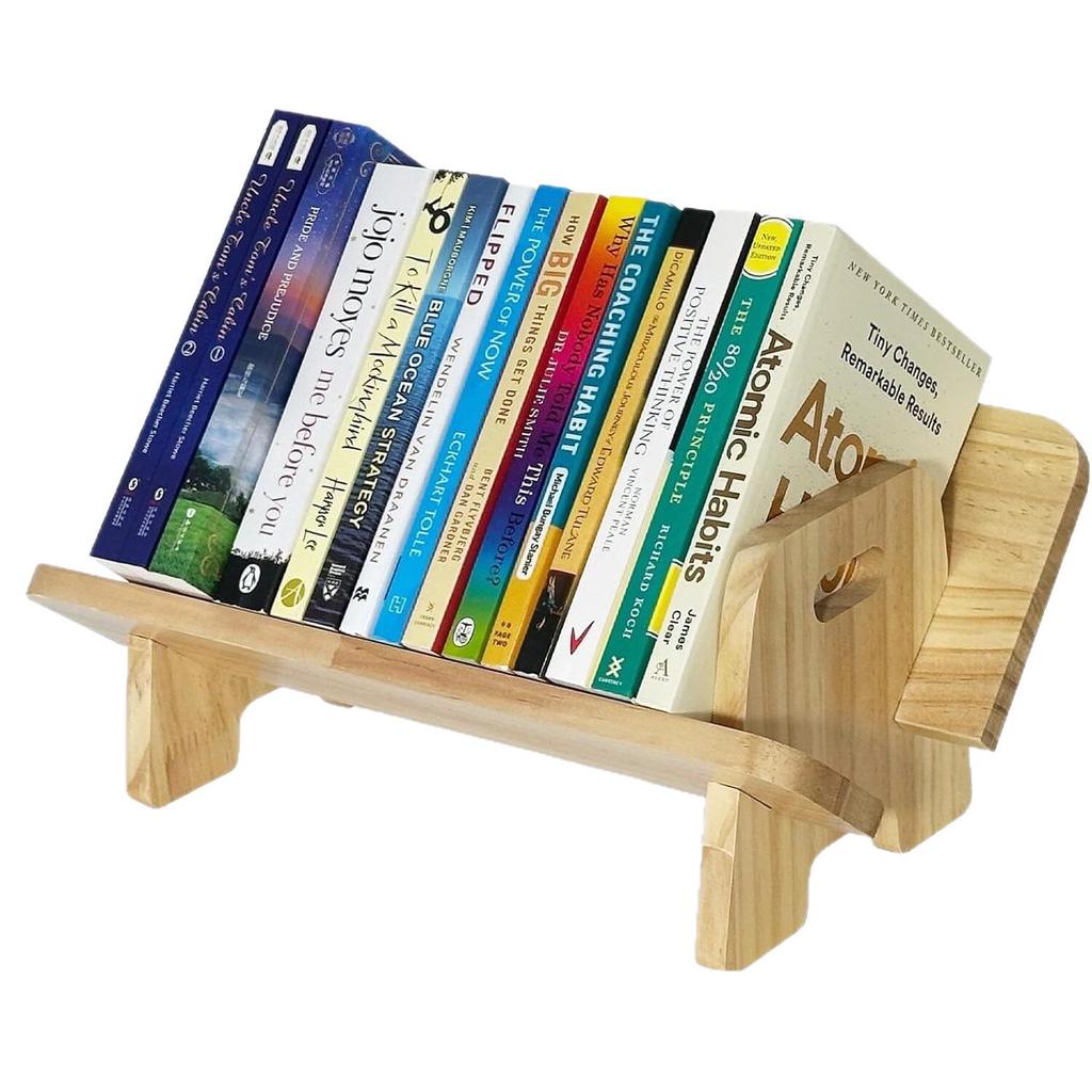 Solid Wood Desktop Bookshelf for Students and Offices - Book & Record Organizer
