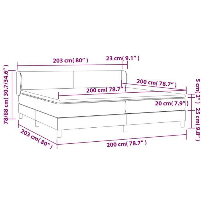3126673 vidaXL Divan Bed with Mattress Taupe 200x200 Cm Fabric