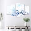 Five Piece Picture Canvas Print Blower Drops Turquoise