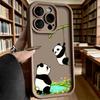 Cute Pandas Playing On Bamboo Soft TPU Phone Case for iPhone 17 16 15 14 13 12 11 Pro Max Plus Shockproof Anti-Slip Cover