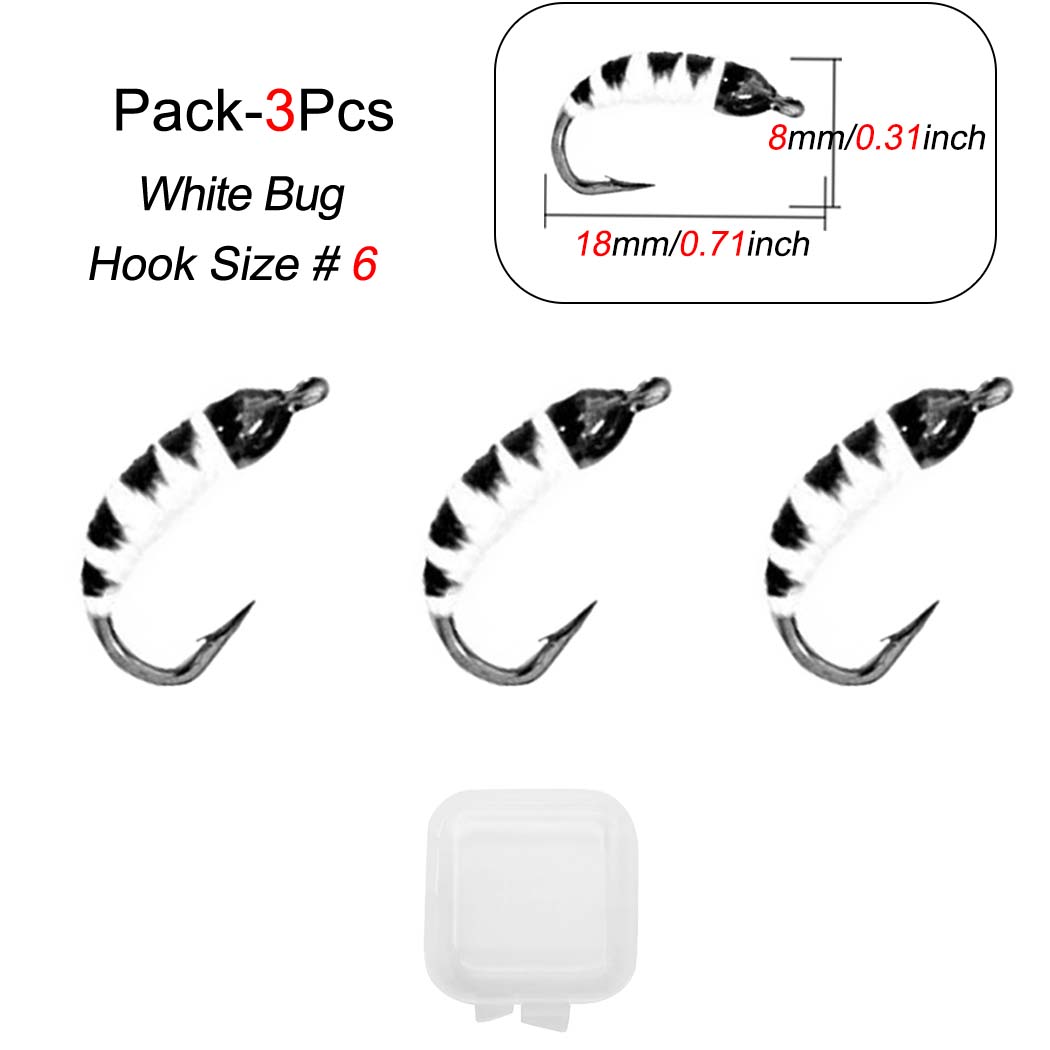 

1/3 шт. реалистичные искусственные приманки для рыбалки нахлыстом для ловли форели искусственные наживки для насекомых приманка для рыбалки 3Pcs белый