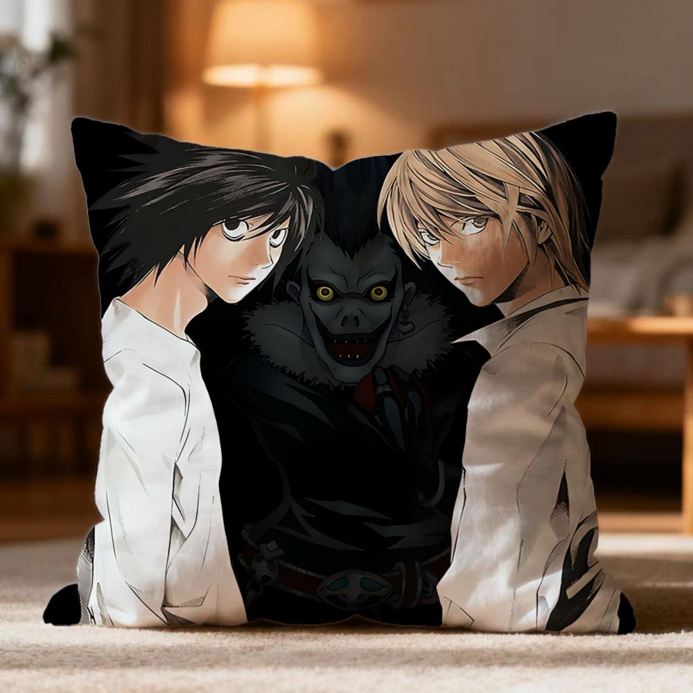 

Fashion DDeath Noteed Cushion Cover Soft Washable Pillow Case Multi-Scene for Couch Bed Travel Office Use 30cmx30cm