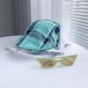 Cotton Lattice Sun Hat Dopamine Style Flat Peaked Cap Elegant Plaid Beret Hat  Travel