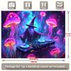 Neon DJ Wizard & Jellyfish Tapestry, Psychedelic Space Wall Art for Bedroom & Music Events