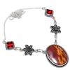 Jaspe Noreena, Pierre Précieuse Grenat Argent Sterling 925 Bijou Collier 18"