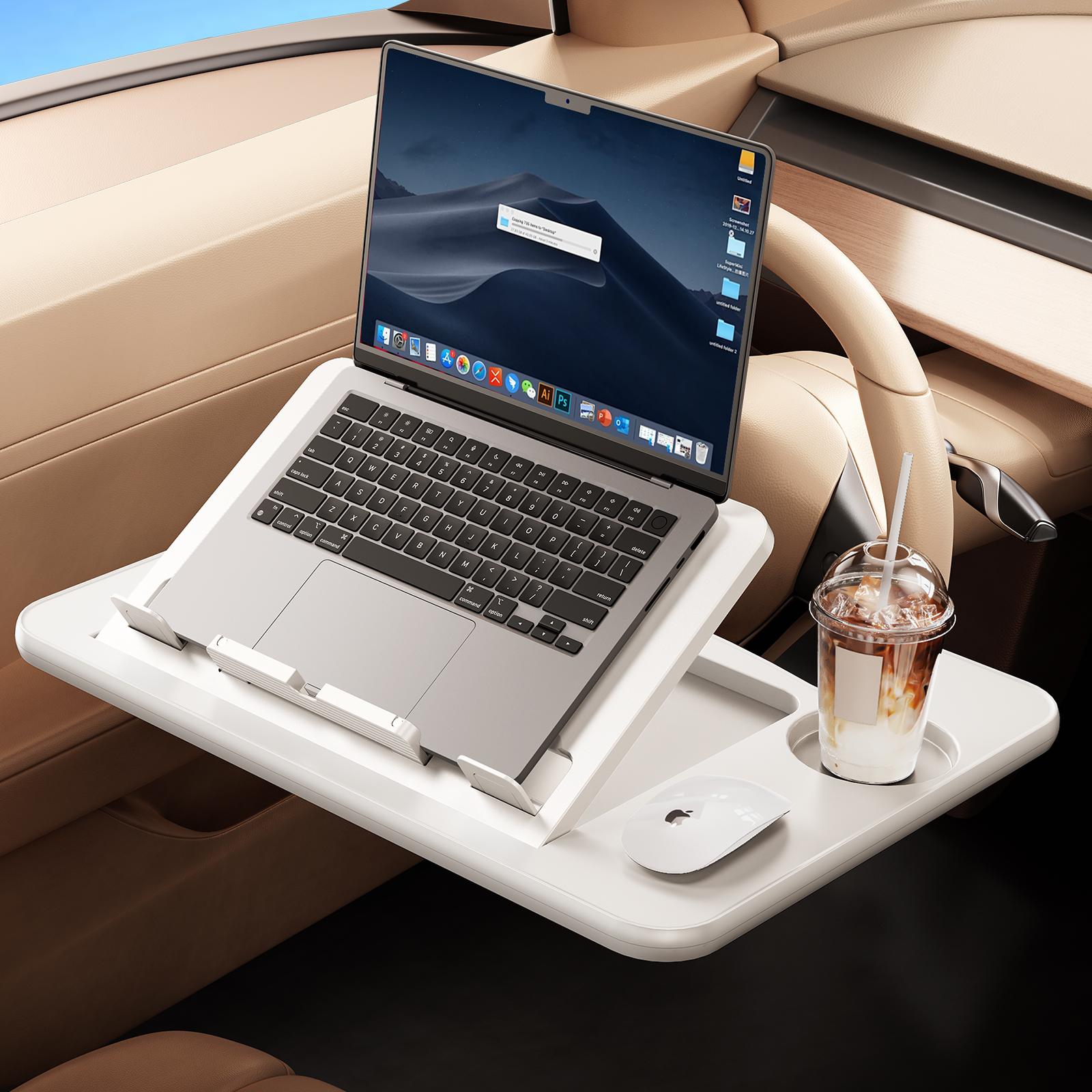 

Eary Car Steering Wheel Desk Tray for Laptop Food Tray for Eating with Drink Holder Multi purpose Travel Car Accessories For Men білий