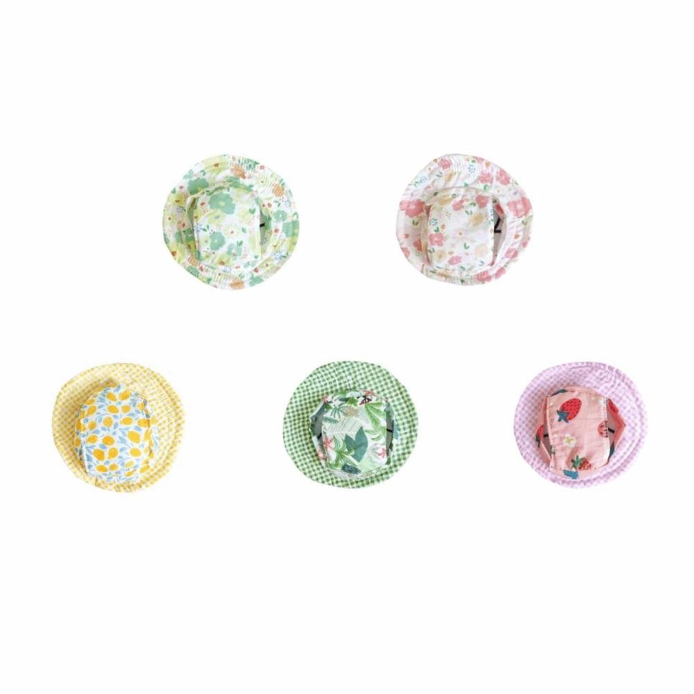 Cute Fruits Plants Dog Fisherman Hat Strawberry Lemons Breathable Pet Cat Sun Hat Comfortable Adjustable Dog Sunscreen Hat