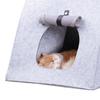 Filz Katzenhaus Abnehmbar Waschbar Faltbar Integrierter Filz Katzenschlafsack für Katzen Kätzchen Welpen Grau