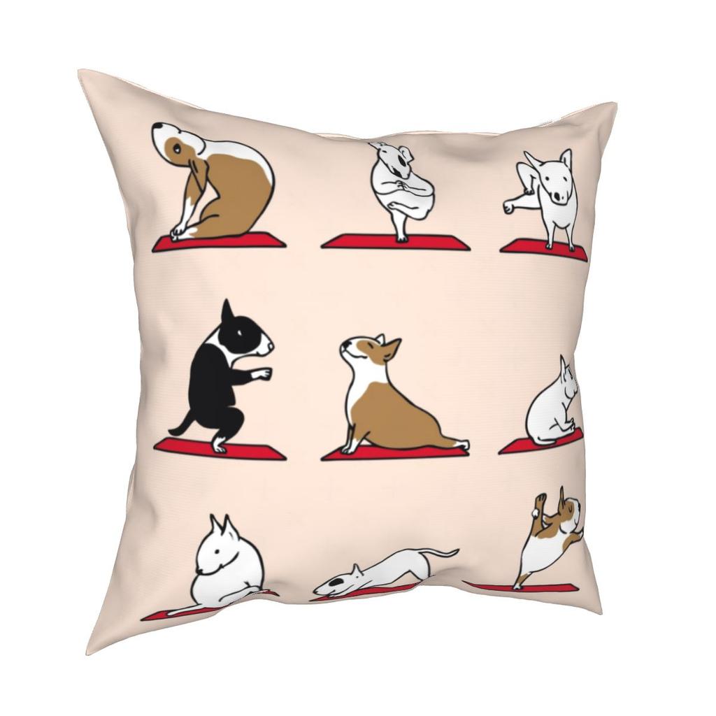 Decorative Dog Puppy Pillowcase Cover Home Zipper Funny Cute Bull Terrier Pattern Pillowcase Polyester Cushion Cover