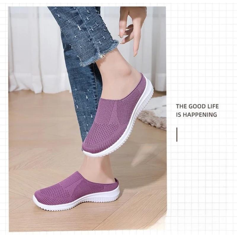 Women's Summer Shoes Casual Single Ladies Shoes Soft Sole Cover Half Slippers Shoe