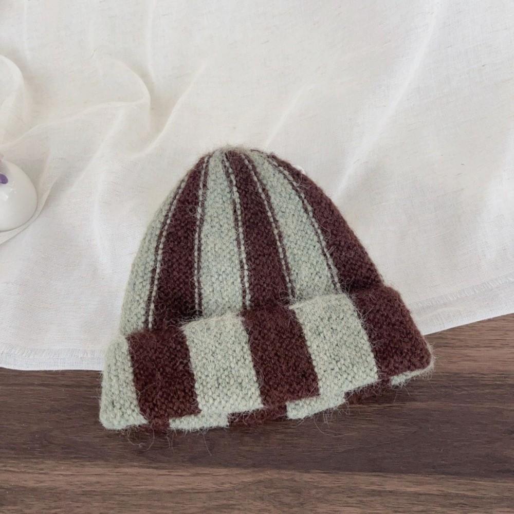 Patchwork Knitted Cap Thick Children Warm Hat Fashion Striped Beanie Hat Autumn Winter