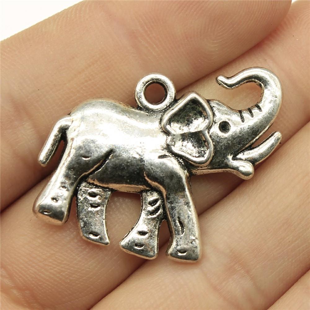2pcs Charms Big Elephant For Jewelry Making DIY Jewelry Accessories Antique Silver Color Big Elephant Pendant Charms