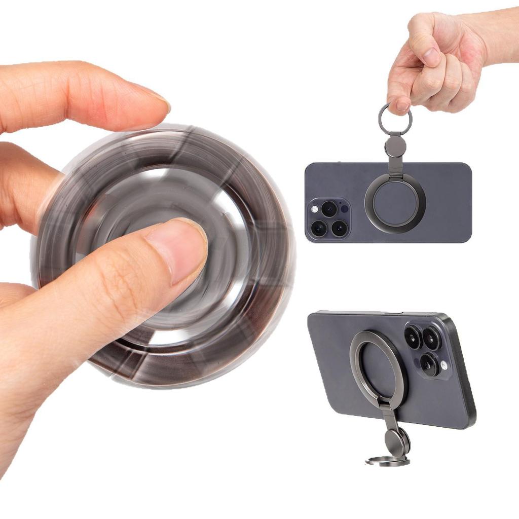 360° Rotating Magnetic Phone Holder – Multifunctional Metal Desktop Stand