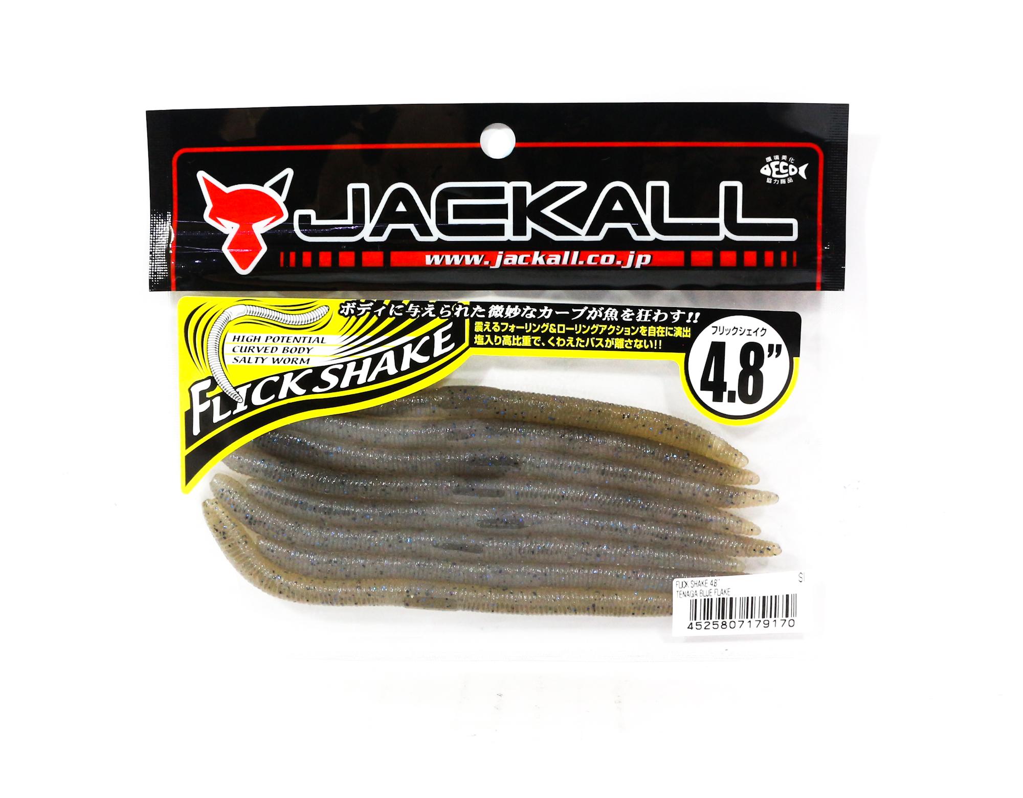

Jackall Soft Lure Flick Shake Worm 4.8 Inches Tenaga Blue Flake (9170)