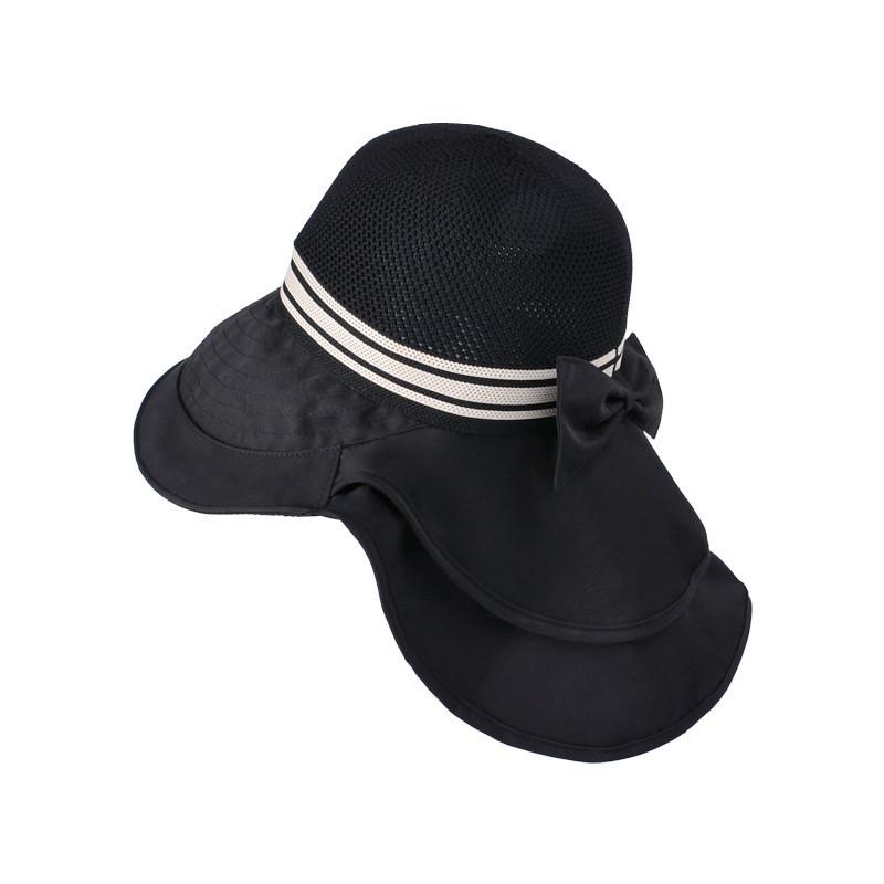 

Summer Wide Brim Sun Hat For Women With Breathable Polyester Fabric And Neck Protection For Outdoor Activities чорний
