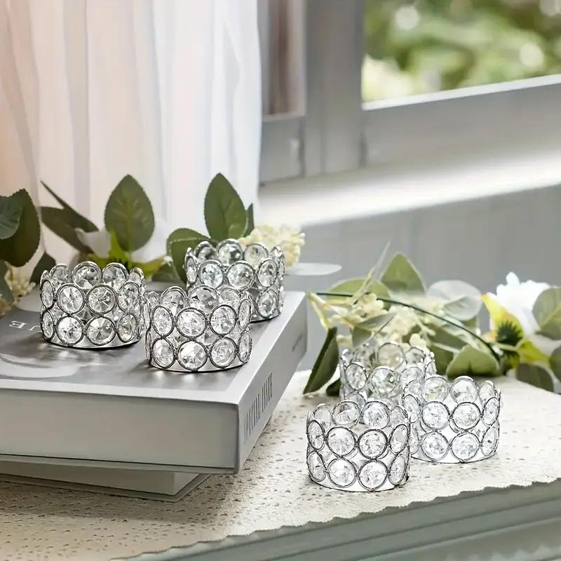 1PC Crystal Wedding Decoration High-quality Gift Safe Placement Romantic Elegant Living Room Decoration Bedroom Candle Vessel