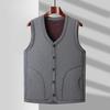 Men's Thermal Fleece-Lined Cotton Vest for Autumn/Winter 2024 - Perfect for Middle-aged and Elderly Dads and Grandpas.