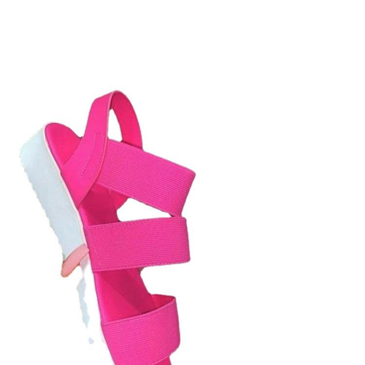 2024 summer new women's shoes platform muffin shoes European open-toed sandals trendy large-size sandals women