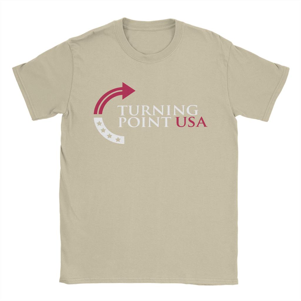 Charlie Kirk Turning Point USA T Shirts for Men Pure Cotton T-Shirt Crew Neck Rest In Peace Tees Short Sleeve Clothes Gift Idea
