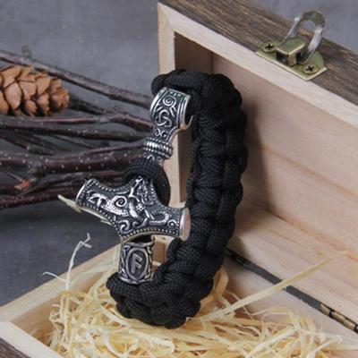 Nieuwe 316L Rvs Viking MJOLNIR Lederen Armband Thor Hamer Armband Nordic Mythologische Rune Amulet Beste Jewellet